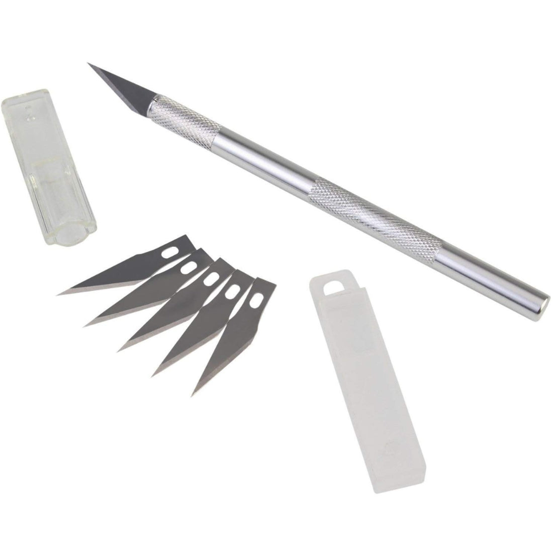 Precision Knife Art Hobby Knife Set for Crafts and Scrapbooking (Silver)