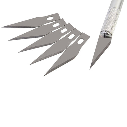 Precision Knife Art Hobby Knife Set for Crafts and Scrapbooking (Silver)