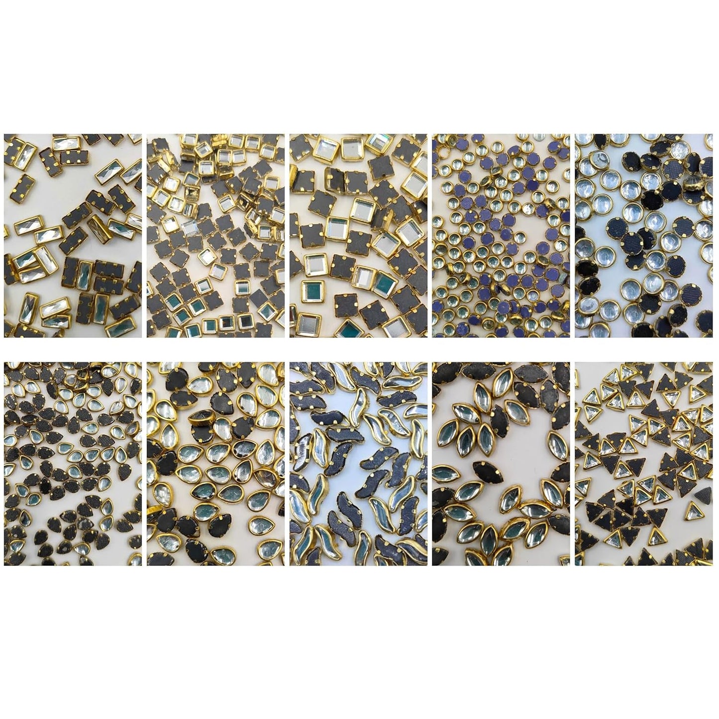 Kundan Stones - Mix Shapes & Sizes