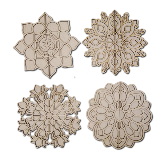 MDF Rangolis Set of 4 Pcs