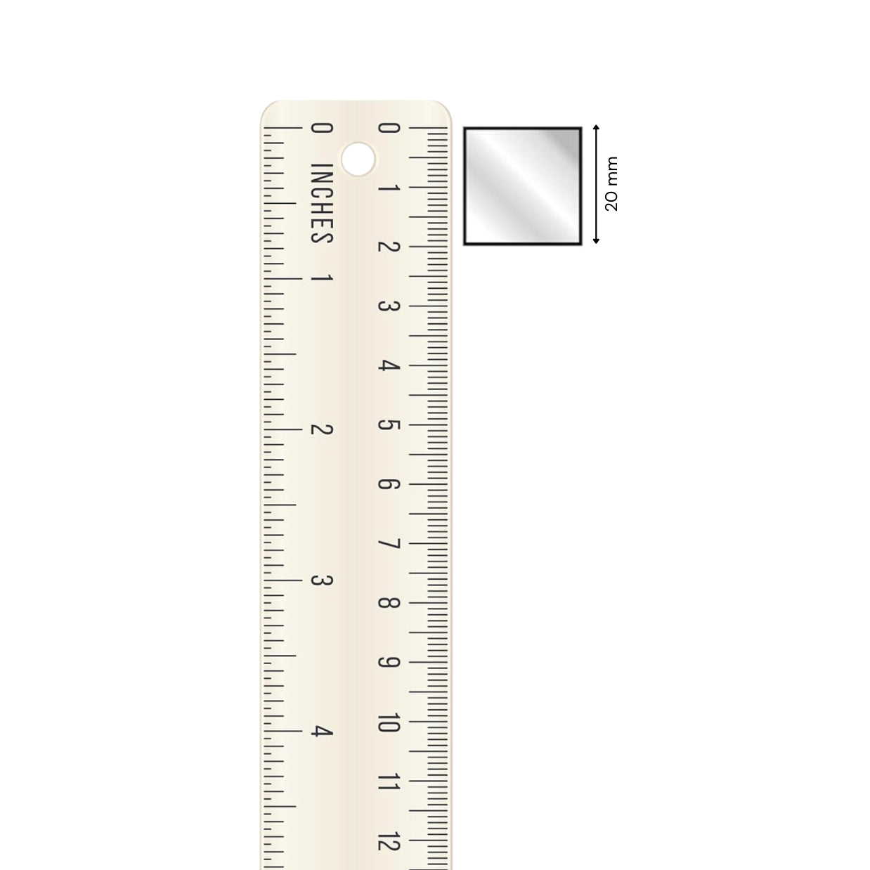 Glass Mirror- Square 20MM