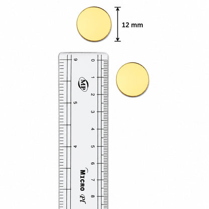 Glass Mirror- Round- Golden- 12MM
