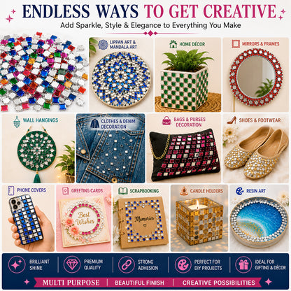 Square Rhinestones - Multi Color
