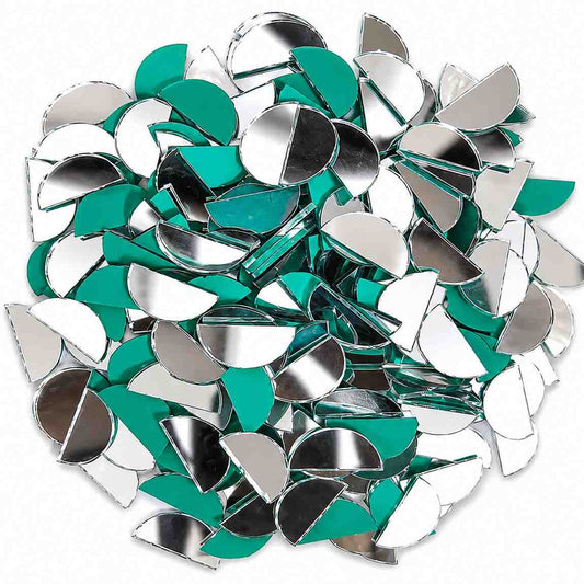 Glass Mirror- Half Circle- 18mm Diameter