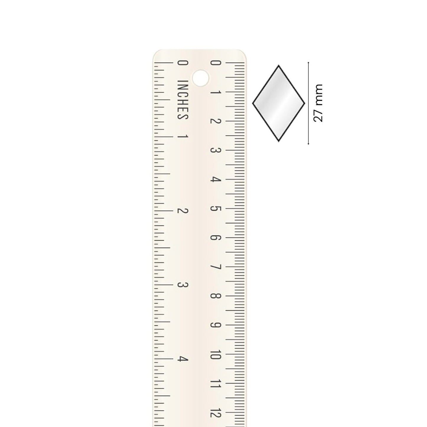 Glass Mirror- Diamond- 27MM