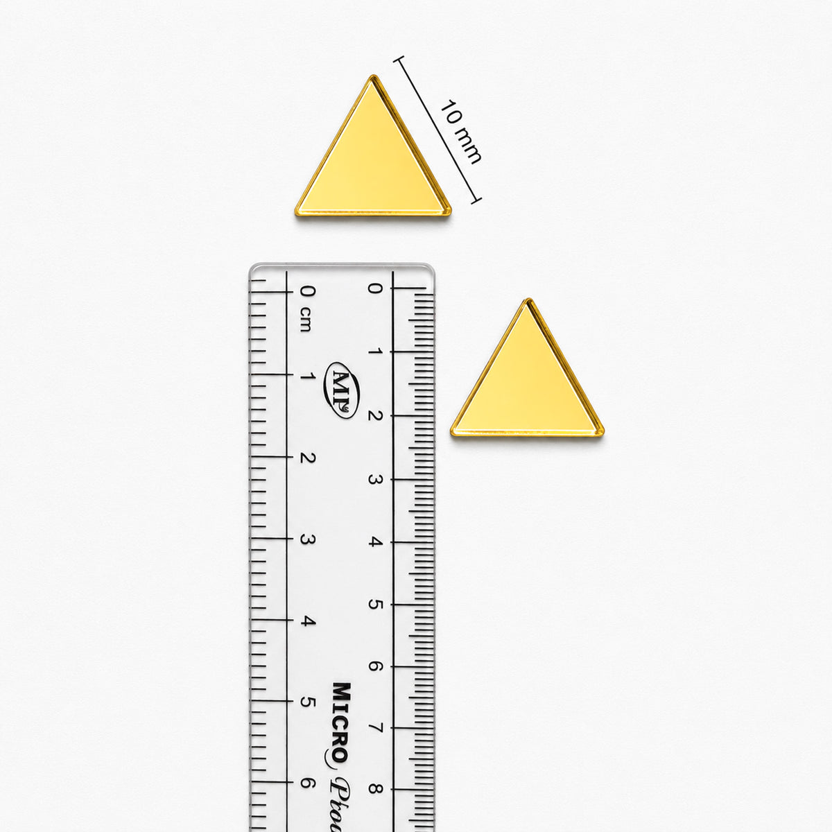 Glass Mirror- Triangle- Golden- 10MM