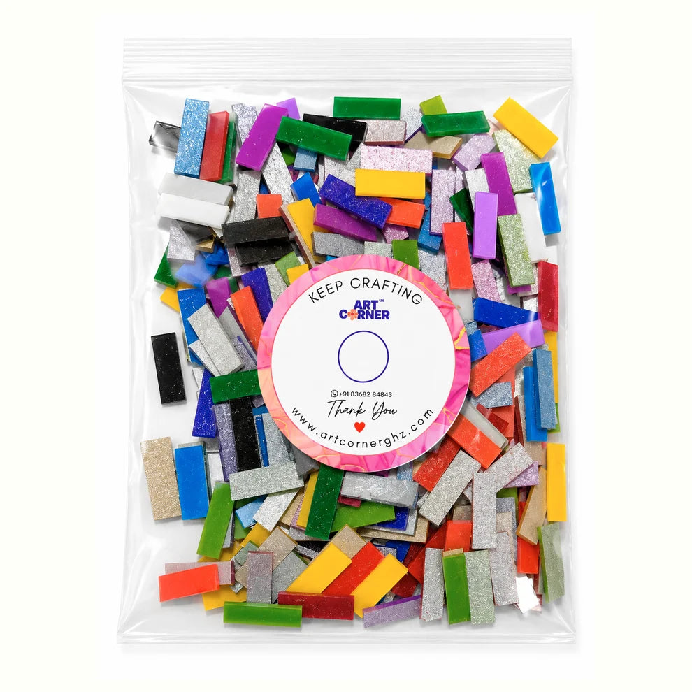Mix Color Glass Mirror-Rectangle- 25MM