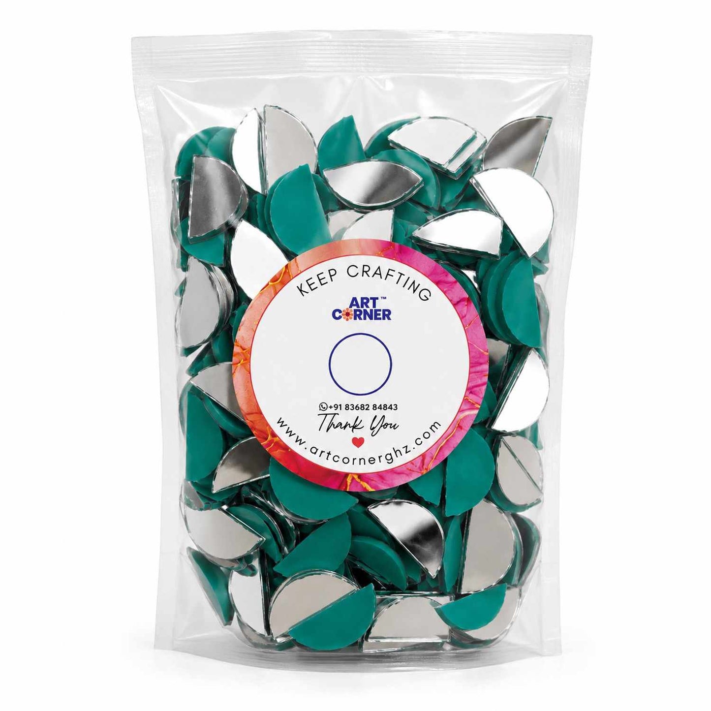 Glass Mirror- Half Circle- 18mm Diameter