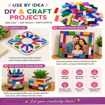 Mix Color Glass Mirror-Rectangle- 25MM