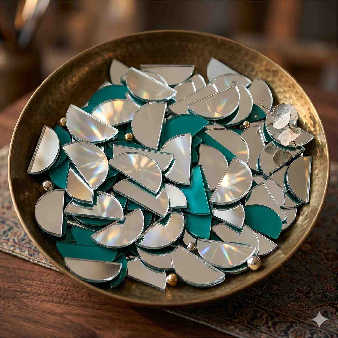 Glass Mirror- Half Circle- 1inch diameter