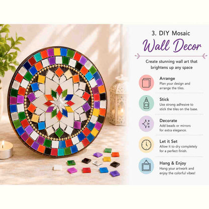 Mix Color Glass Mirror-Square- 12MM