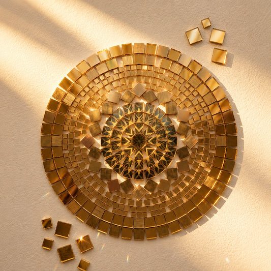 Glass Mirror- Square- Golden- 8MM