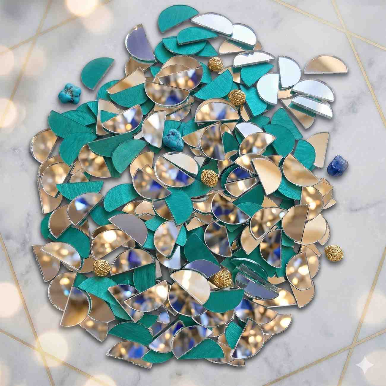 Glass Mirror- Half Circle- 18mm Diameter