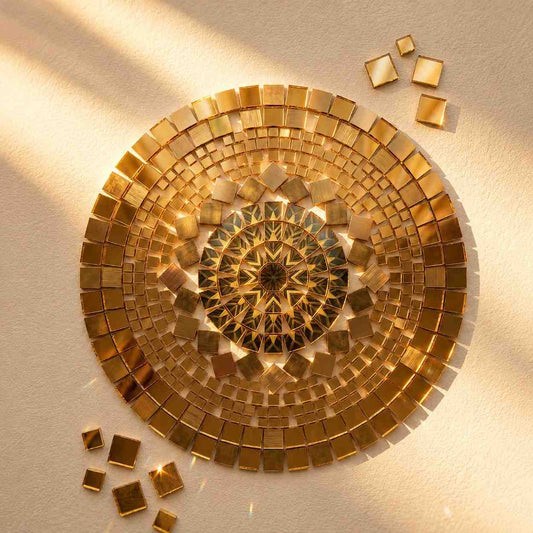 Glass Mirror- Square- Golden- 10MM