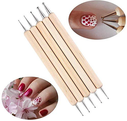 5pcs Wooden Dotting Tool Set for Clay Pottery Ceramic Nail Art DIY