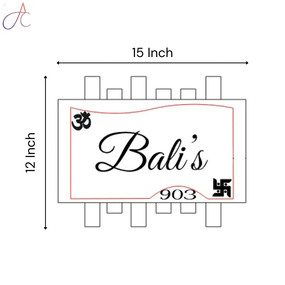 Rectangle Designer Name Plate Design-4