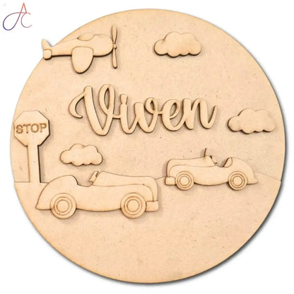 Kids Nameplate- Car Theme