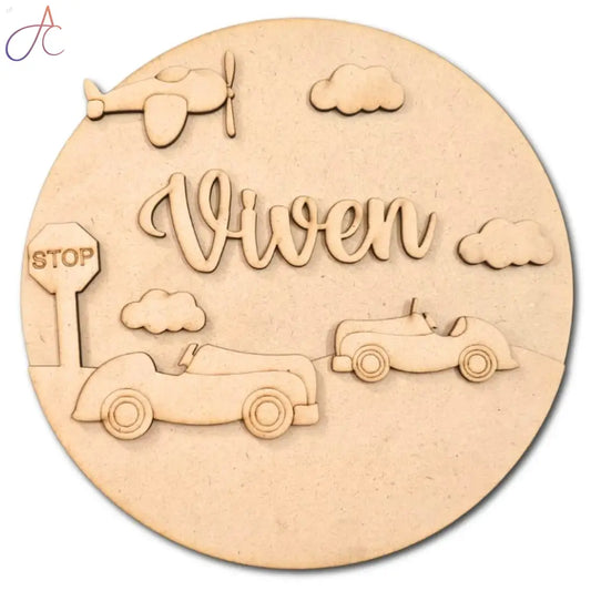Kids Nameplate- Car Theme