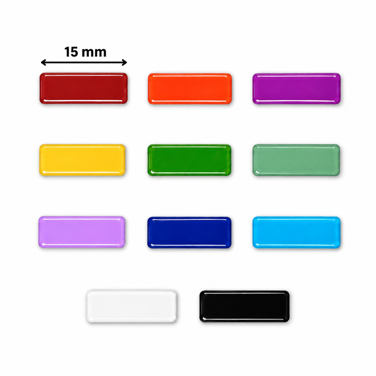 Mix Color Glass Mirror-Rectangle- 15MM
