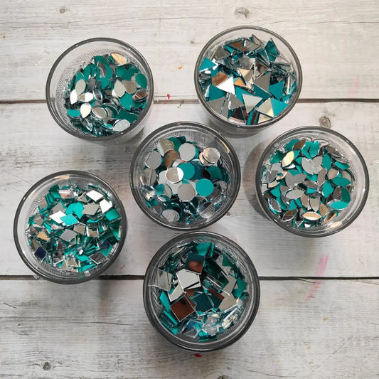 1500-Piece Mirror Kit for Lippan Art & DIY Crafts 6 Shapes with Free Fabric Glue Cone (Mirror Kit-01)