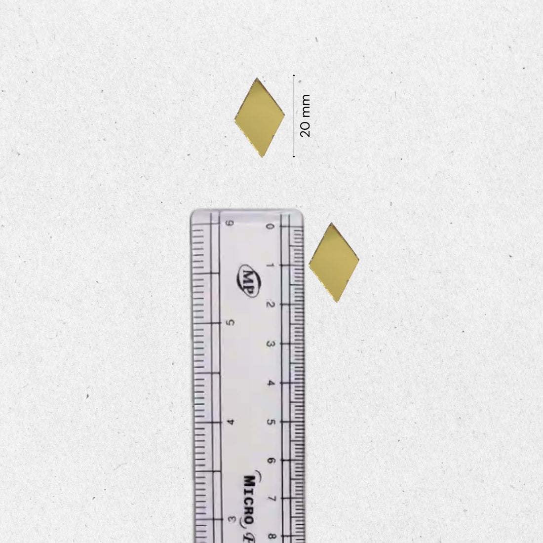 Glass Mirror- Diamond- Golden- 20MM
