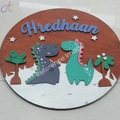 Kids Nameplate- Dino Theme