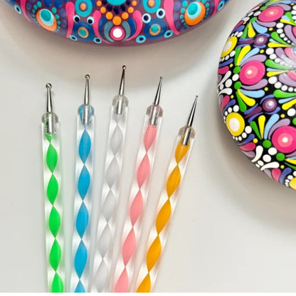 5pcs Acrylic Dotting Tool Set for Clay Pottery Ceramic Nail Art DIY