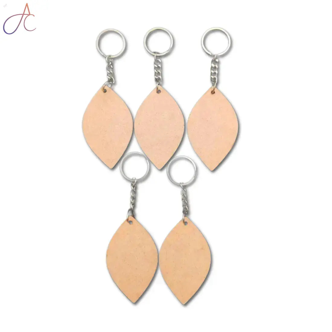 MDF Keychain Base Evil Eye Set of 5