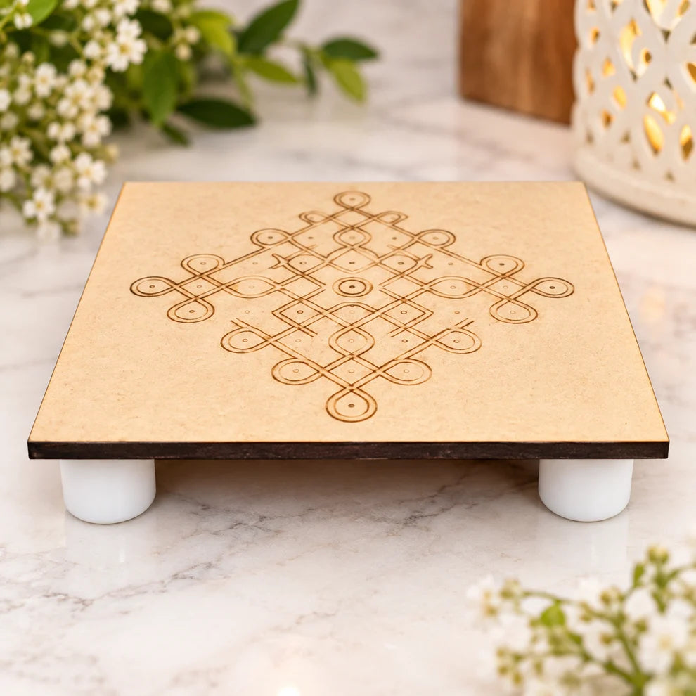 MDF Premarked Kolam Design Chowki