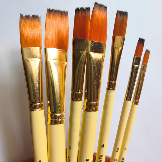 Flat Painting Brushes Set of 7