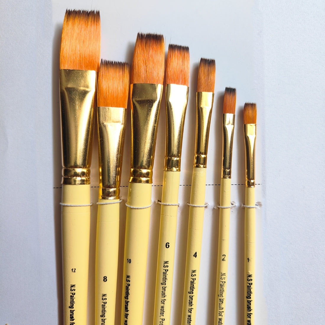 Flat Painting Brushes Set of 7