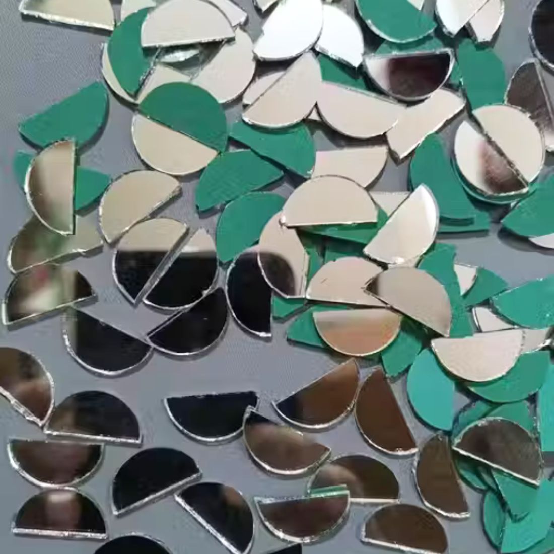 Glass Mirror- Half Circle- 18mm Diameter