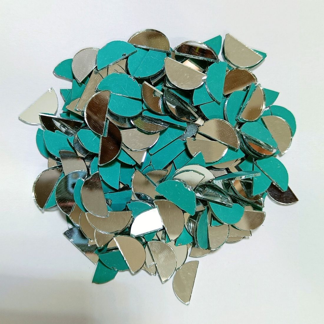 Glass Mirror- Half Circle- 14mm Diameter