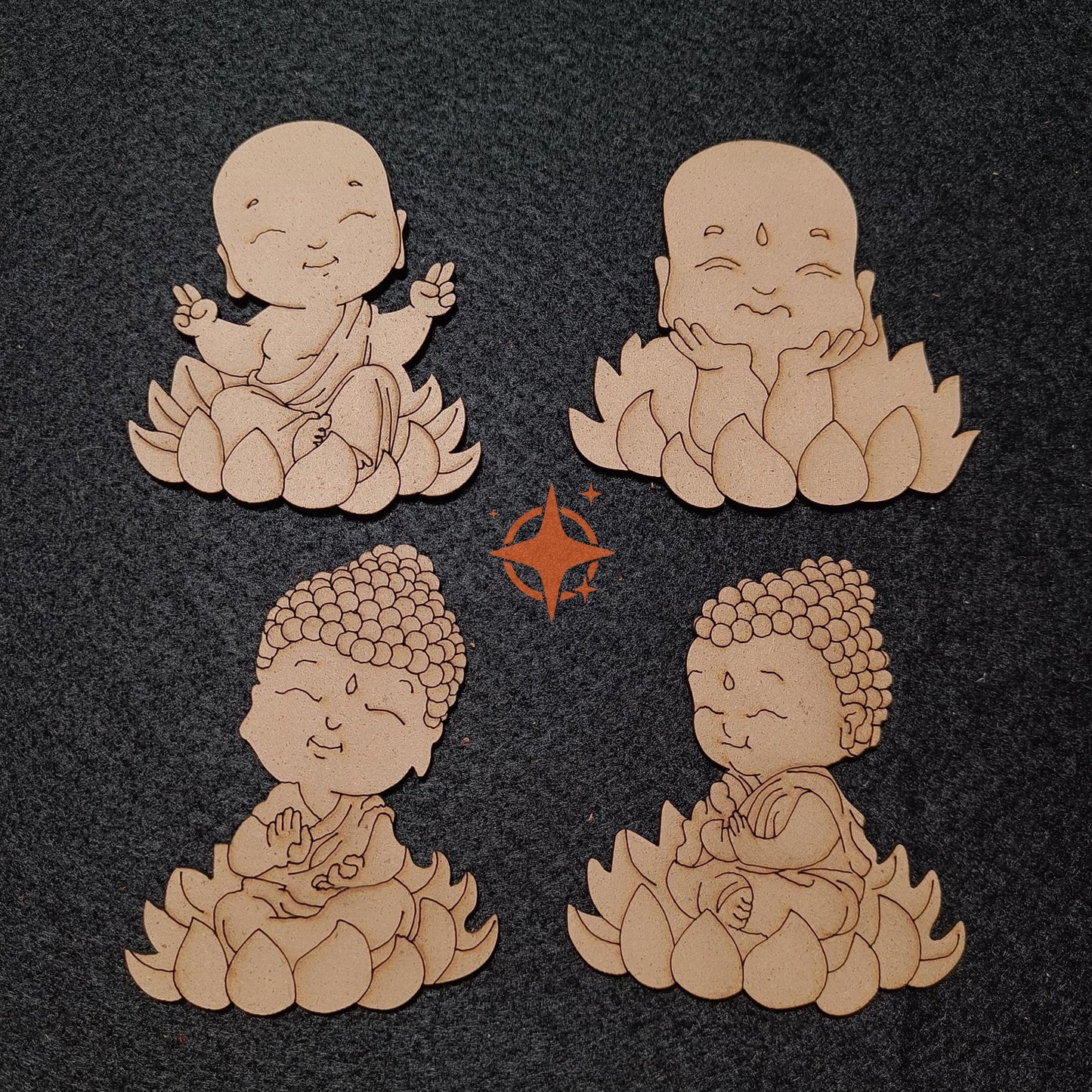Pre Marked Baby Buddha- Set of 4