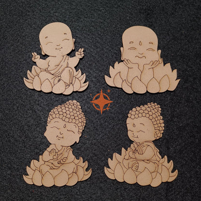 Pre Marked Baby Buddha- Set of 4