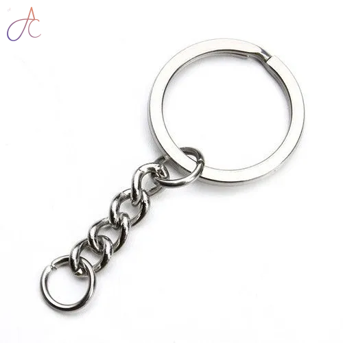 Key Ring with Chain and Open Jump Rings