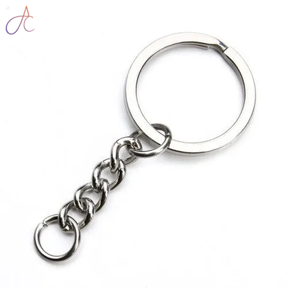 Key Ring with Chain and Open Jump Rings