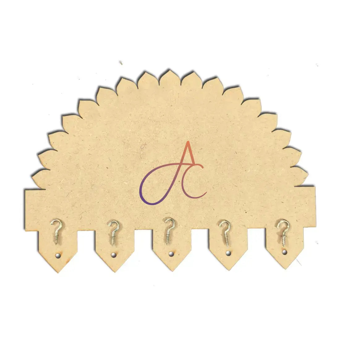 MDF Keyholder Half Round Zigzag Pattern