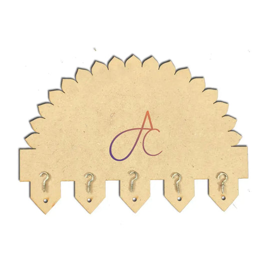 MDF Keyholder Half Round Zigzag Pattern