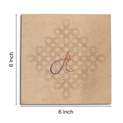 MDF Premarked Kolam Design Chowki