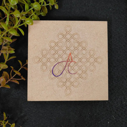 MDF Premarked Kolam Design Chowki