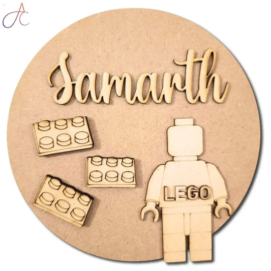 Kids Nameplate- Lego Theme