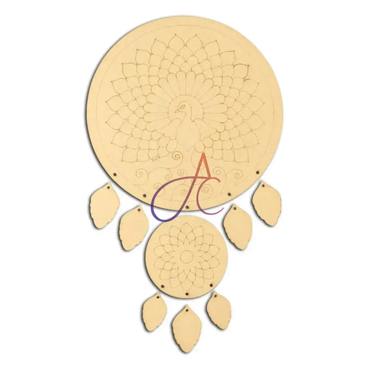 Mandala With Peacock Dream Catcher