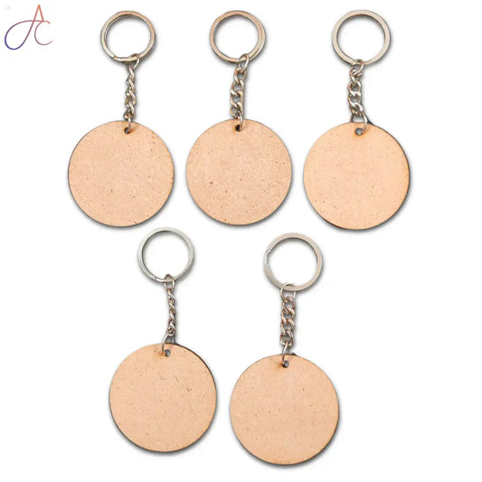 MDF Keychain Base Cirlce Set of 5