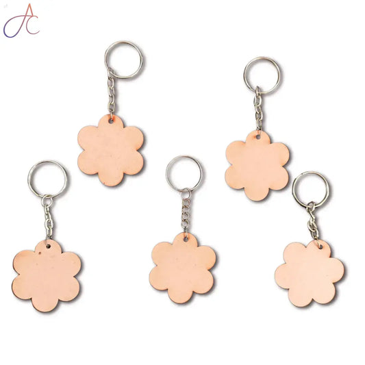 MDF Keychain Base Flower Set of 5