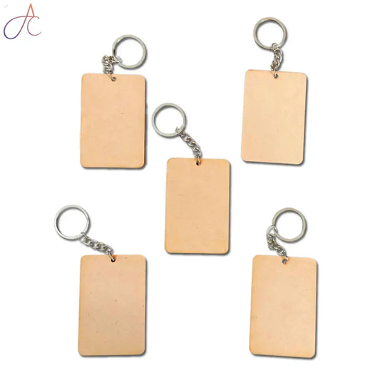 MDF Keychain Base Rectangle Set of 5