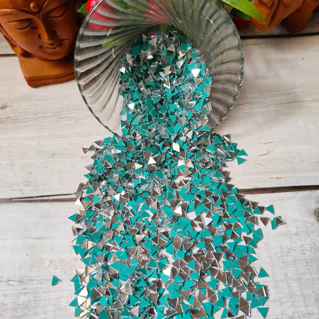 3,350-Pieces Glass Mirror Set with Free Glue for Lippan & DIY Crafts-(Mirror Kit-03)