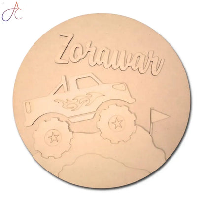 Kids Nameplate- Monster-Truck Car Theme