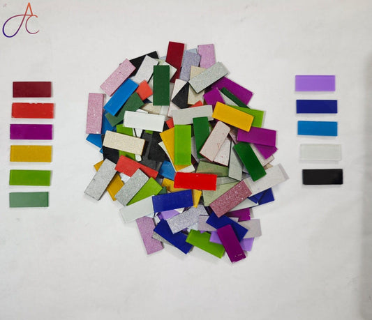 Mix Color Glass Mirror-Rectangle- 25MM