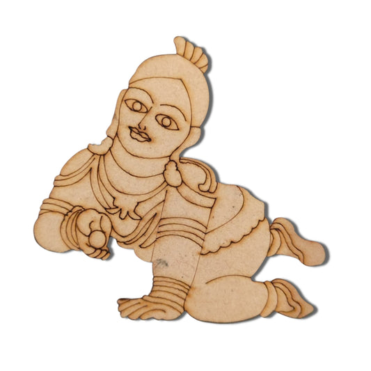 Pre Marked MDF Cutout Navaneetha Krishna (Laddu Gopala)